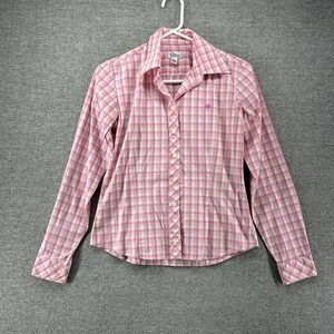 Lilly Pulitzer Shirt Women Size 4 Plaid Pink Casual Long Sleeve Button Up